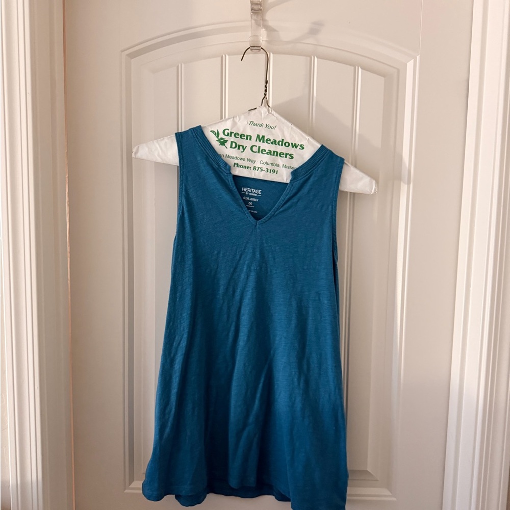 Torrid Blue Sleeveless V-Neck Top